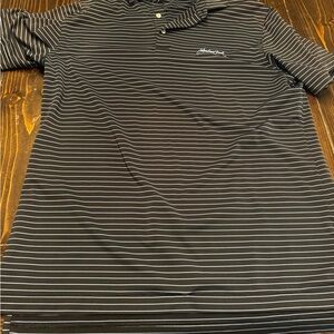 Peter Millar Black and White Striped Polo Shirt